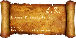 Loosz Krisztián névjegykártya